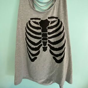 Hot Topic Ribcage glitter tank top